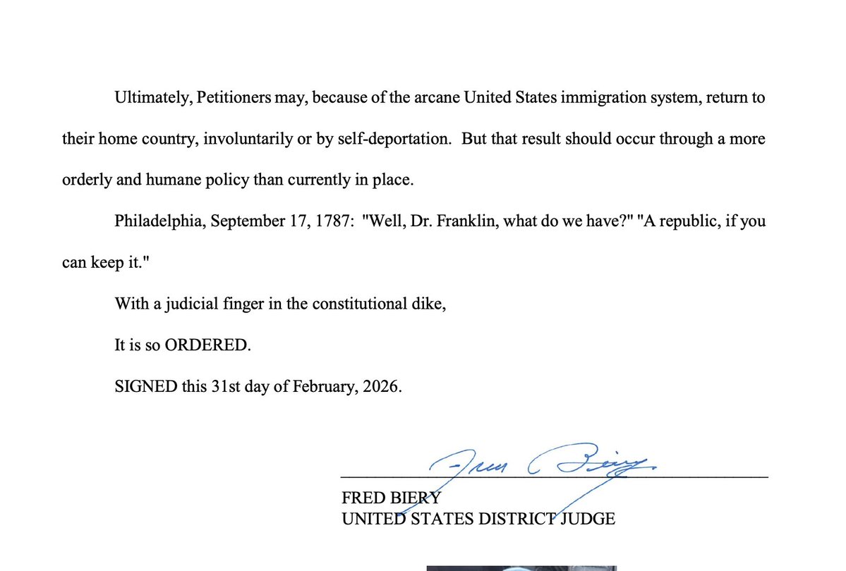 greg_price11's tweet image. A federal judge in Texas just ruled that 5-year-old Liam Ramos and his illegal alien father must be released from detention.

This is, without a doubt, the most ridiculous judicial ruling that we have seen during the Trump admin.

The judge cites Jefferson's list of grievances…
