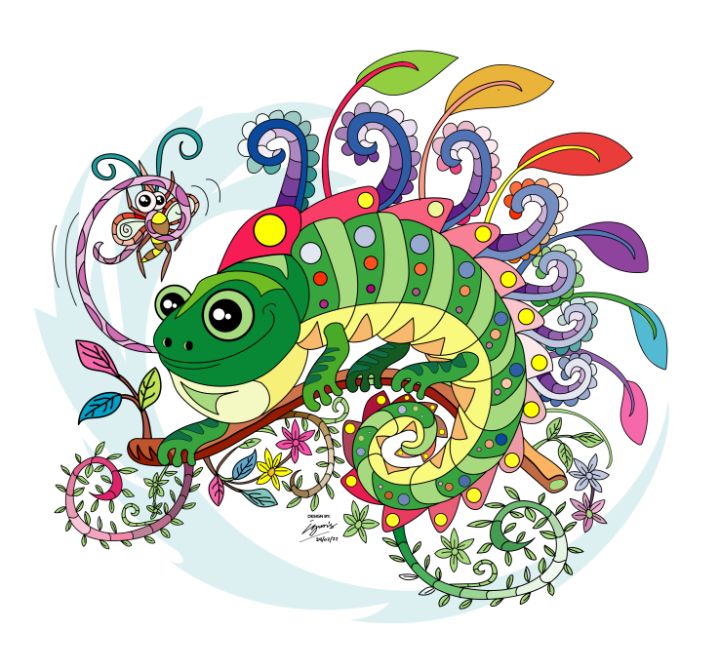 dsigoens's tweet photo. Art of the Day! "Iguana Deorative Art". Buy at: https://t.co/OjsFRGaNeH https://t.co/SRr8p1dDXR