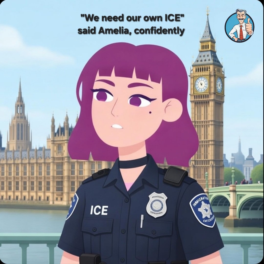 TheBugleDaily1's tweet photo. Amelia stands with ICE #Amelia https://t.co/8YnbofW7y9