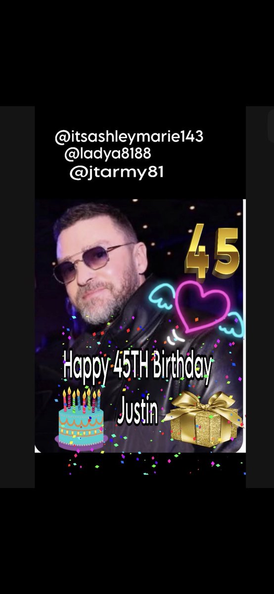 HAPPY BIRTHDAY <a href="/jtimberlake/">Justin Timberlake</a> ❤️🎊👑🎉🎂⭐️🎁💯🥳🎈