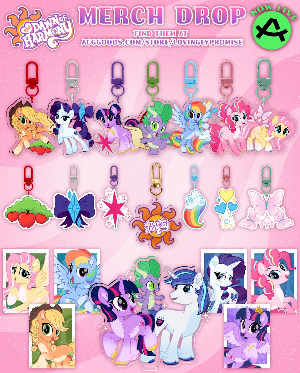 ✨💜 #NDOH MERCH DROP NOW LIVE! 🧡✨

New Dawn of Harmony Merch is now available at ACGGOODS! 🥰

🔗👇

We have keychains, posters and standees all ready for you to share you love for this series and help support myself and the NDOH Team! ❤️

#mlpfim #mylittlepony #mlpfim #mlpart
