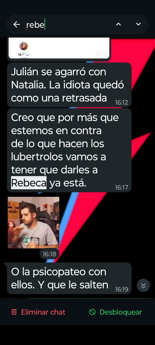 l_absurdite's tweet photo. @RDanverS11 Te olvidás de tu amiga Cecilia @qumirassoreta,  Rebeca, ella participa del foro y hasta le facilita datos de gente a ese grupo. Incluso quería entregar tu nombre y apellido, dirección, nombre de tu secretaria, etc. Me los pasó a mi. Pero vos seguí con tu antisemitismo, vieja puta https://t.co/QWQFUl4qUr