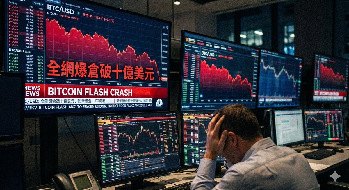 Owen_crypto_'s tweet photo. 幣圈驚魂夜！比特幣瞬間閃崩萬點，全網爆倉破十億美元，槓桿多軍哀鴻遍野。 https://t.co/khUjT0FKkX