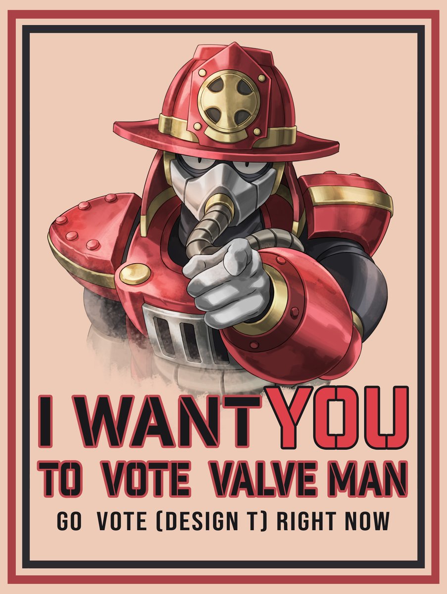 Zen_jirakun's tweet image. Vote for VALVE MAN (Design T) to push it into the Top 8
Vote here
cloud.event.capcom.com/mgdo_boss_vote…
Thanks so much, everyone, for all the support!!😊

#MegaManDO #DesignARobotMaster #ロックマンDO #ボスデザインコンテスト
