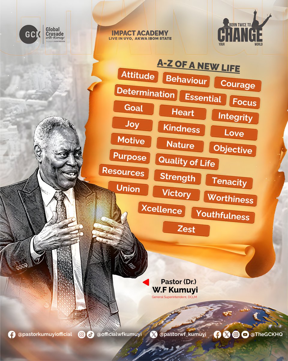A-Z of a New Life at the Impact Academy with Kumuyi.
Let all these be New in your life. #ImpactAcademywithKumuyi #GCKinUyo
