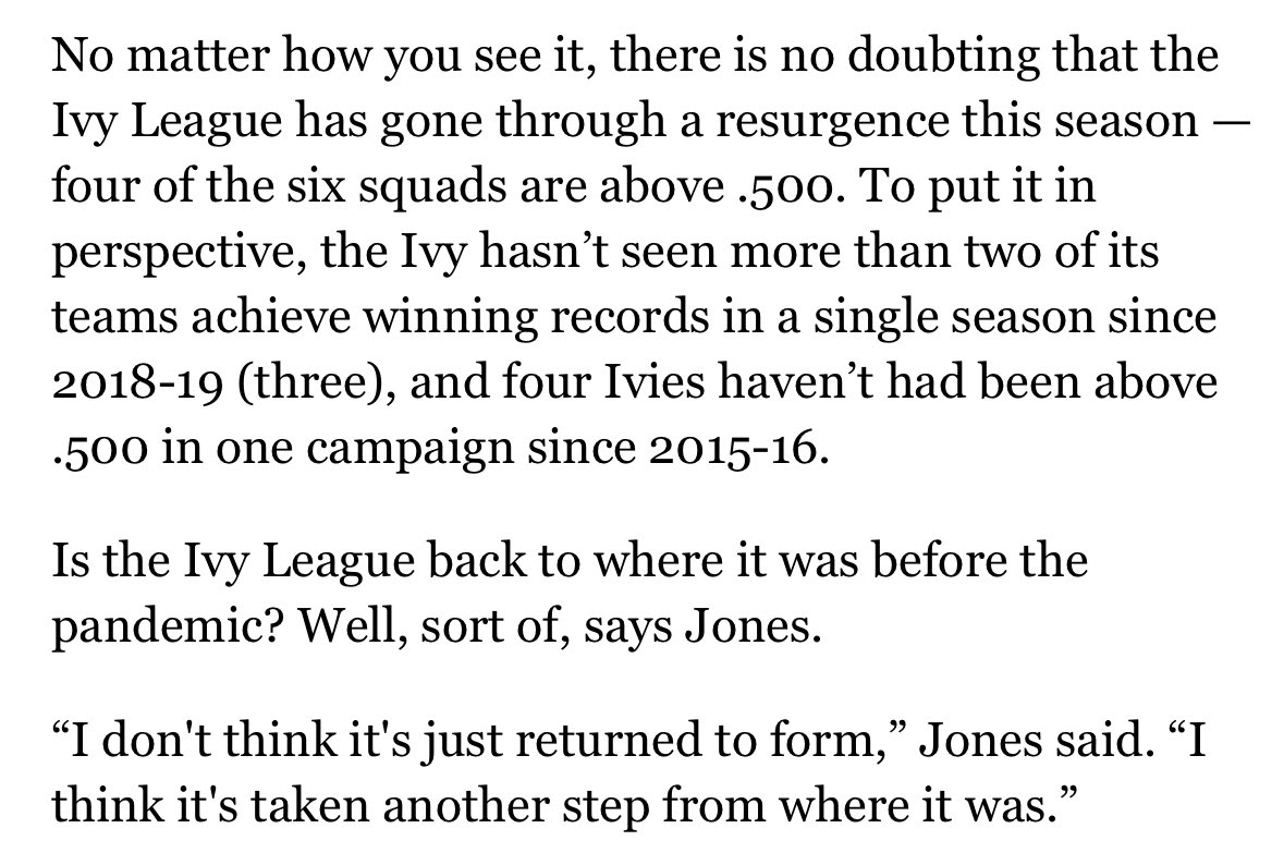 The Ivy League is back.

Thoroughly enjoyed writing this piece, which includes a lot of insight from Ivy coaches and digs into how the Ancient Eight have recovered — and are thriving — in college hockey today. ✍️⬇️
collegehockeynews.com/news/2026/01/3…