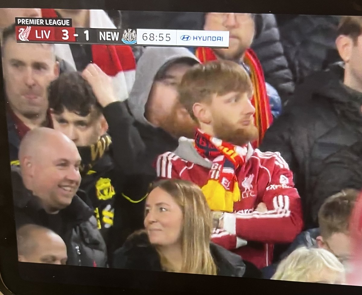 Seahawks QB Sam Darnold at the Liverpool game <a href="/MenInBlazers/">Men in Blazers</a>
