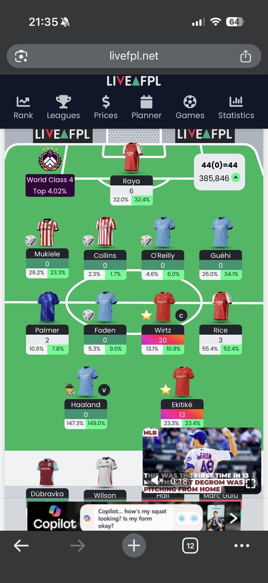 stambo27's tweet photo. @LetsTalk_FPL Got Hugo after his first brace and then got Wirz before his first goal of the season. Two of the best transfers of the season for me alongside Collins https://t.co/rSy4vXeOwB