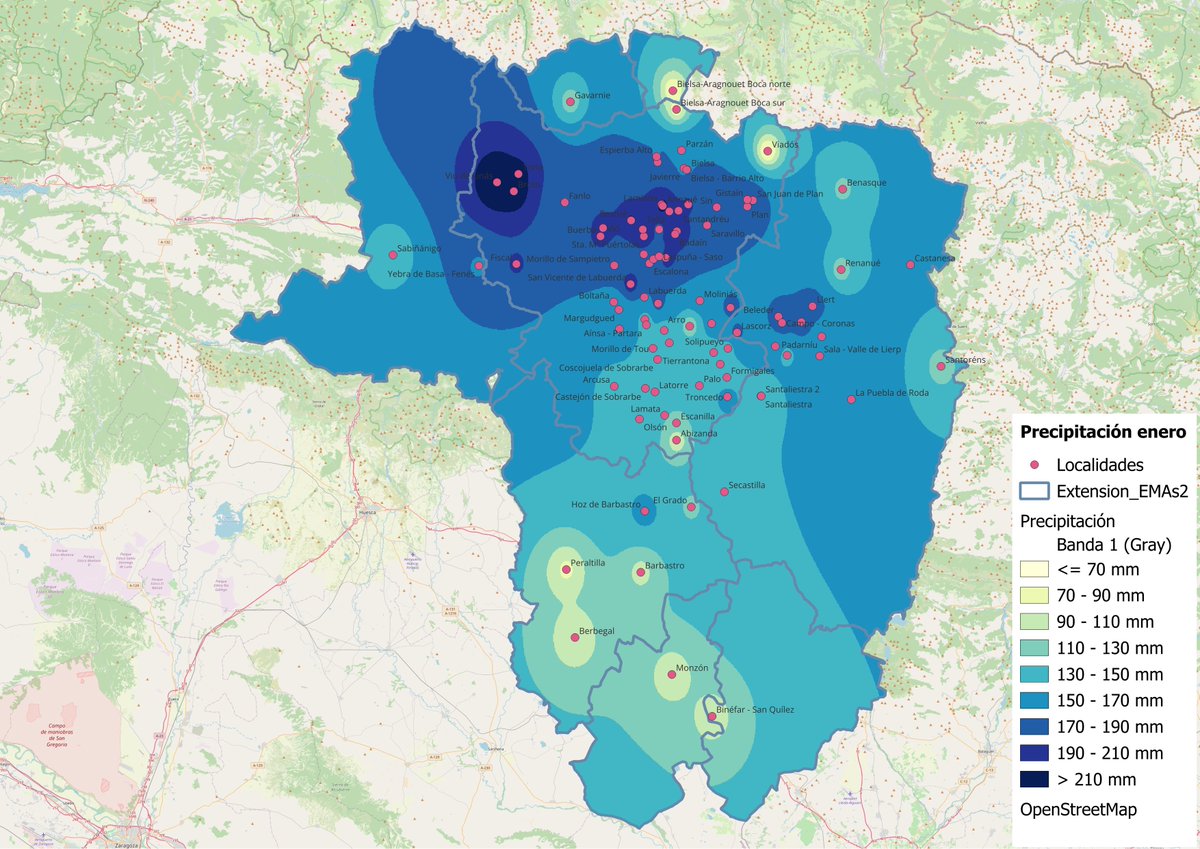 Un resumen de enero en la red EMAs Sobrarbe.
emassobrarbe.com/mes/enero

Las precipitaciones han estado muy por encima de la media de años anteriores, duplicando e incluso superando.

* Falta medir total o parcialmente la nieve en las EMAs a mayor altitud.

Top 10 y 🗺️⤵️