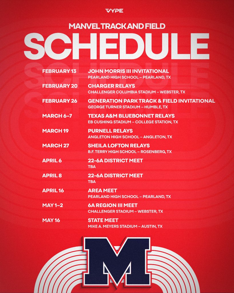 ManvelHS's tweet photo. New Schedules Released!  
Here are the Softball and Track Schedules for 2026! https://t.co/auLVeCg0kt