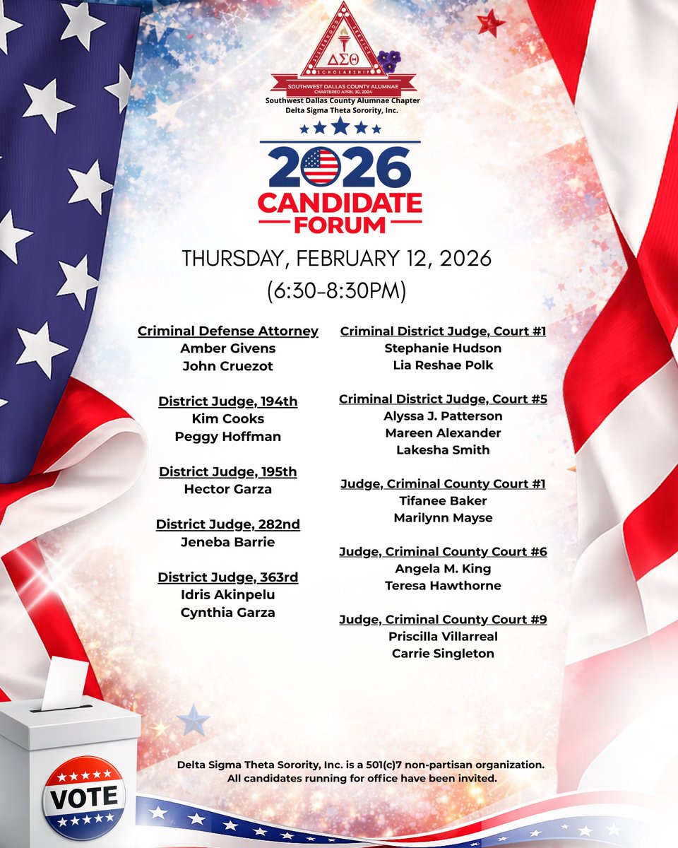 We hope to see you this week! 

The power is in YOUR voice. Get informed before you vote at our Candidate Forum. 📷 Register today: forms.gle/inW1n4GCbnwEvW… 📷 socialaction@swdcadeltas.net  #YourVoiceMatters #CivicEngagement