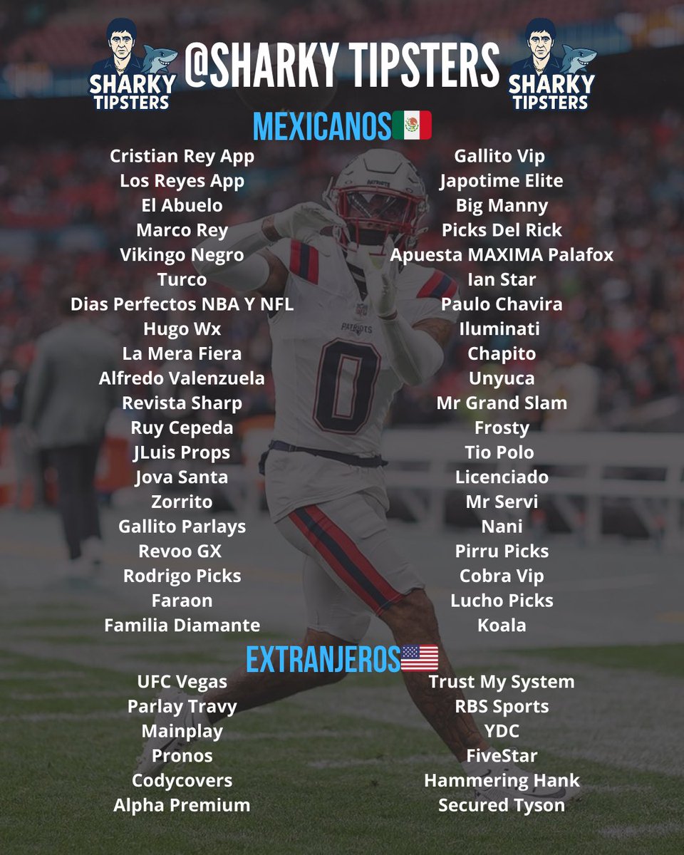 SharkyTipsters's tweet photo. Bienvenido a Sharky Tipsters🦈

📆 Grupo FEBRERO 2026🏈💘

¿Qué incluye?📲
• Cristian Rey🤴🏻Dinámica de $10,000 para Febrero (con control de bank)⭐️
• Picks de LOS REYES APP🤴🏻(Cristian Rey, Marco Rey, Roberto Rey, Oscar Rey y El Abuelo)👴🏻
• Cristian Rey Anual🤴🏻
• Picks con imágenes, estadísticas y monto a jugar.
• MÁS DE 50 Tipsters.
• Estadísticas de tipsters.
• Sistema de identificación de rachas⭐
• Ranking de efectividad diario (EXCEL).
• Retos, Garantizados, STAKES 100, BOMBAS🪜💣
• Picks enviados con anticipación.
• Atención personalizada por Sharky🦈
• 31 días de acceso al grupo
• Y mucho más…

📲¿Qué grupos incluye?
Los Reyes🤴🏻
Mexicanos🇲🇽
Alta Efectividad⭐️
Stakes y Retos🪜
Extranjeros 🇪🇸🇺🇸
Metodología Sharky🦈 

ACCEDE YA📲
MÁNDAME MENSAJE DIRECTO💬