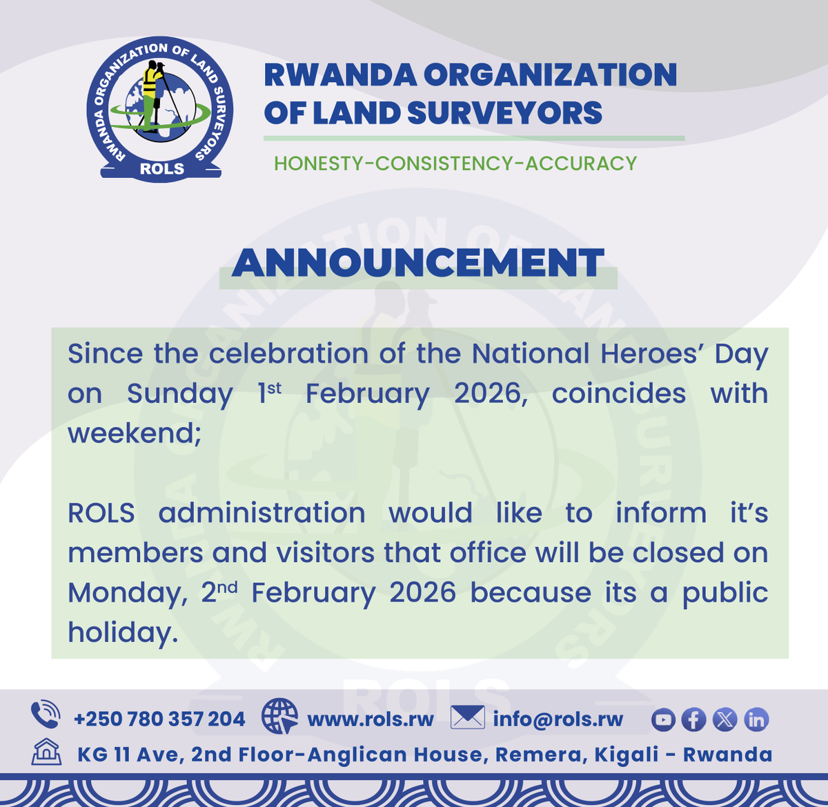Rwanda Organization of Land Surveyors ROLS tweet media