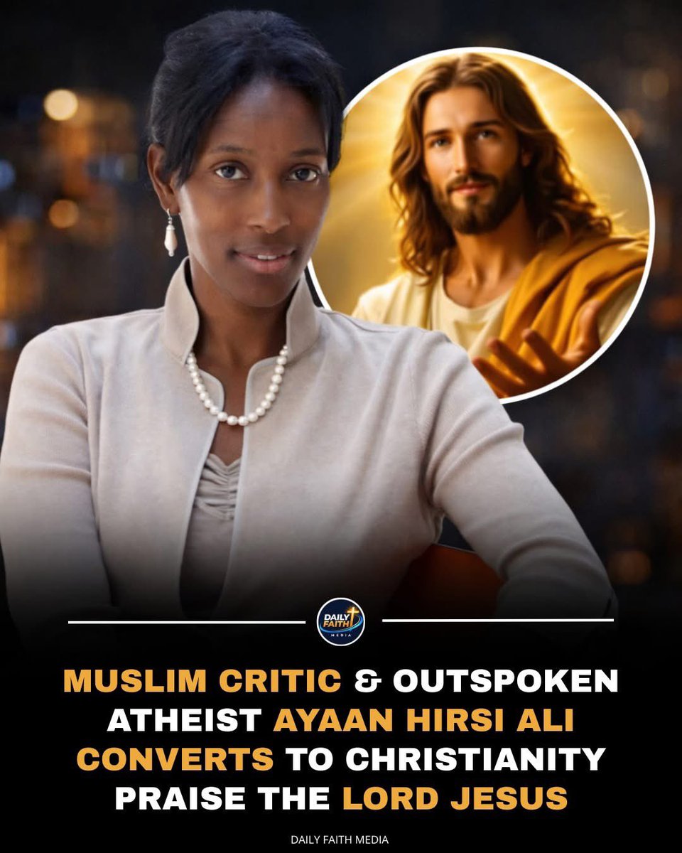 realdanieltitus's tweet image. Ayaan Hirsi Ali has publicly shared that she has chosen to embrace Christianity. Raised within Islam and later known worldwide as a fierce advocate of atheism, she explains that secular thinking ultimately failed to answer the most fundamental questions of human existence —…