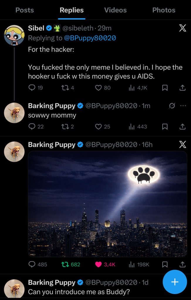 CryptoBigJosh's tweet photo. @DavisGilmer @R6RiderF @BPuppy80020 After saying “$BP real one” he posted this comment… https://t.co/aJriYlf5ny