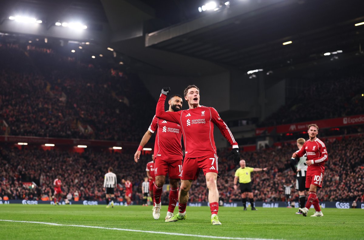 empireofthekop's tweet photo. FT: Liverpool 4-1 Newcastle

Two from Hugo Ekitike, and one each from Florian Wirtz and Ibou Konate, give the Reds an emphatic victory as they responded superbly to Anthony Gordon's opener

UP THE REDS!!!! https://t.co/N4EZsMmb8M