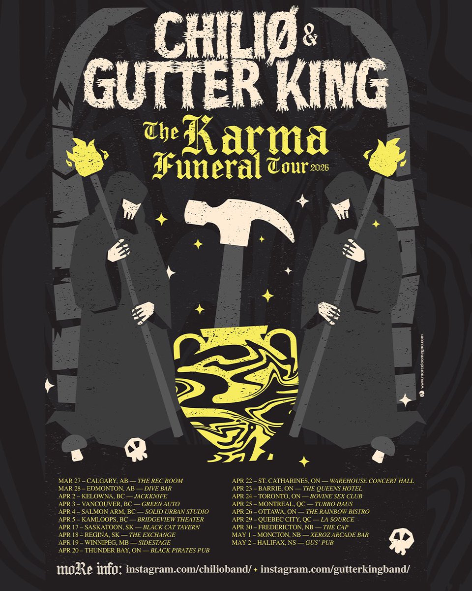 🚨TOUR ANNOUNCEMENT🚨

CHILIØ × GUTTERKING
Co-headlining across Canada this spring.

what show are you coming to?
🕯️🔨