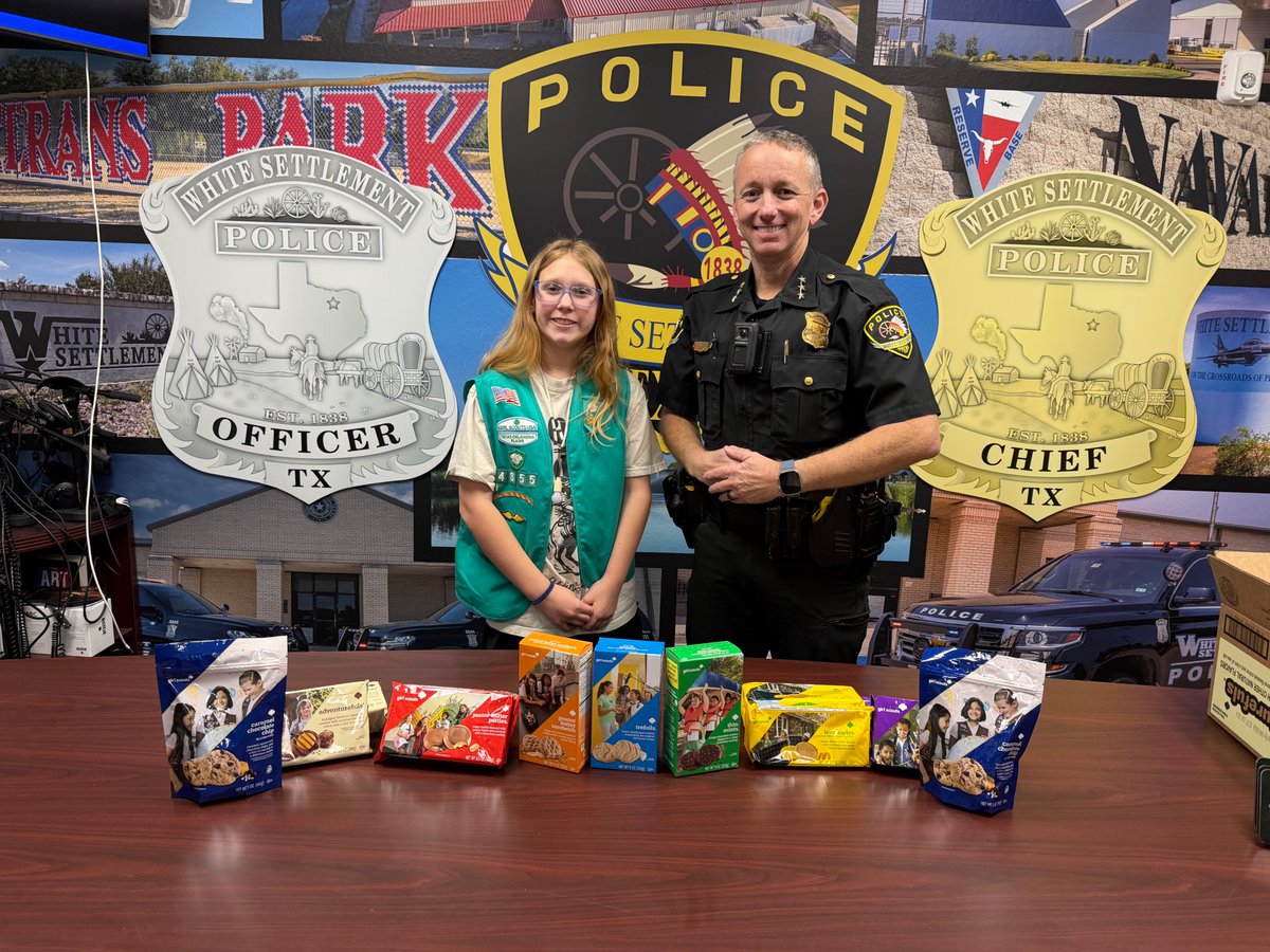 Thank you McKenzie for dropping off Girl Scout Cookies to our Police Department! While it was busy on Friday, I was able to meet up with her yesterday evening to thank her in person.
Good luck in your fundraising goals to support your local troop! 
Our <a href="/WSPDTX/">WSPD</a> team was happy to