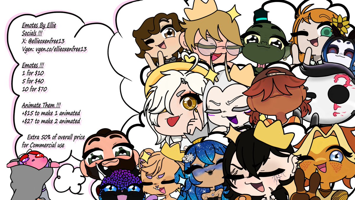 IT IS OFFICAL!!! I now have a vgen and am open for commissions!!! (had to have a few friends help with pricing) link can be found in my bio