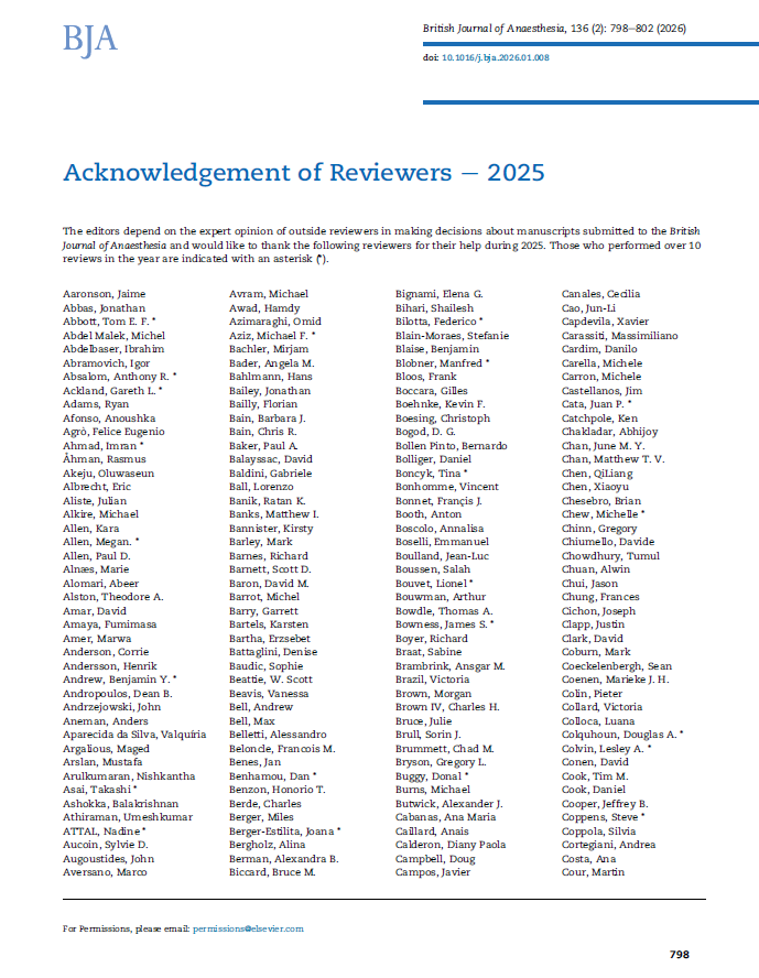 British Journal of Anaesthesia tweet media