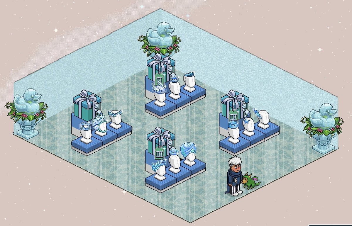 1- Colección ropa "¡Feliz año nuevo, habbos!"
2- Colección  "Cajas regalo diamante"