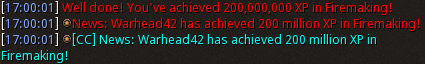 Warhead42's tweet photo. Unfortunately, I've been sick for most of January (REALLY sick the last 5 days), but not being able to leave the house gives me the time to grind some @RuneScape.

Firemaking is my 10th out of 29 skills to reach 200m.

Get your flu and COVID boosters, being sick sucks! https://t.co/JzGS120HPo