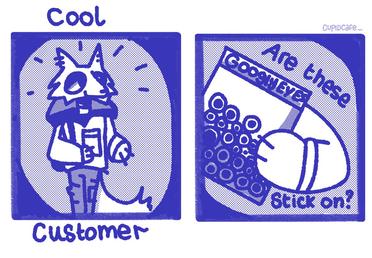 cupidcafe_'s tweet photo. average retail day comic part 1 https://t.co/4ecbv0Ix2I