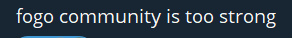 im_jowee's tweet photo. fun fact: builders on @fogo often make comments like this. 💪 https://t.co/J8dY9wx1FN