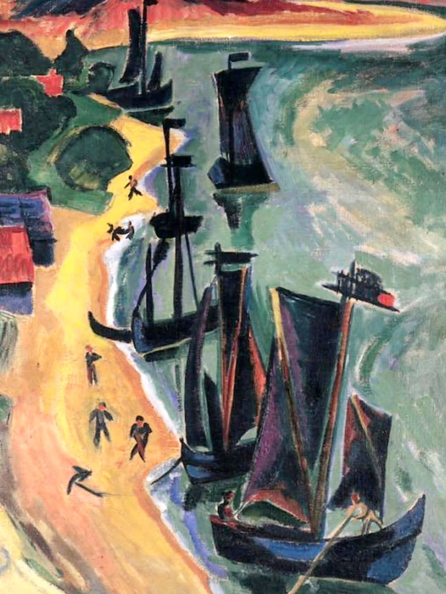 MenschOhneMusil's tweet photo. Max #Pechstein - Sailboats by the Reed Bank , 1919. https://t.co/MXfbHObxu1