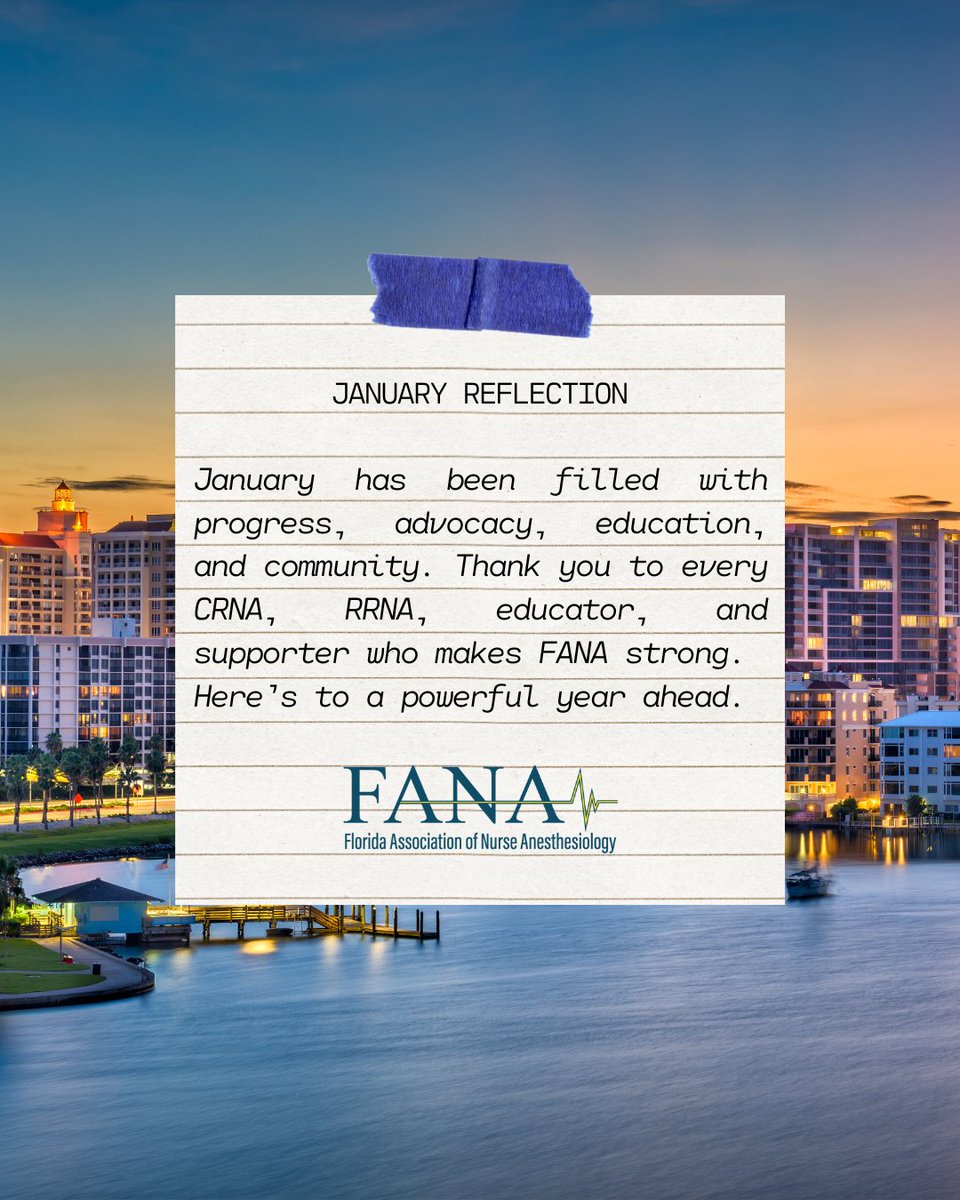 January has been filled with progress, advocacy, education, and community. Thank you to every CRNA, RRNA, educator, and supporter who makes FANA strong.
Here’s to a powerful year ahead. 💙

#FANA #CRNACommunity #JanuaryRecap