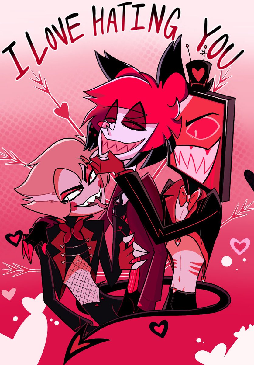 xtoxic_artx's tweet photo. Valentine’s Day is coming up so that calls for an Applemedia masterpiece 🥸 #hazbinhotel #applemedia #valentinesday https://t.co/0yCyfSIjBd