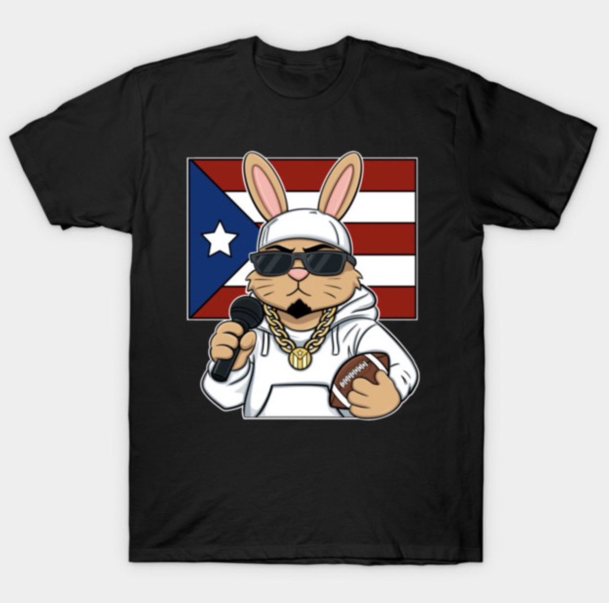 Designed this drawing inspired by Bad Bunny performing at the superbowl and then <a href="/NFL/">NFL</a> took it down so I took off the writing! Check it out on both of my stores redbubble.com/shop/ap/178065… teepublic.com/user/ivetastic #badbunny #SuperBowl2026 #benitobowl #nfl