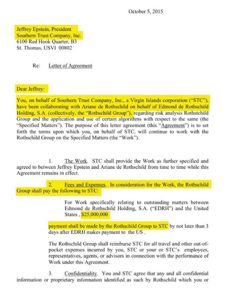 EvanAKilgore's tweet image. BREAKING:

Newly discovered Epstein Files show Jeffrey Epstein had a business relationship with the Rothschild family.

The world is run by an elite pedophile cult.