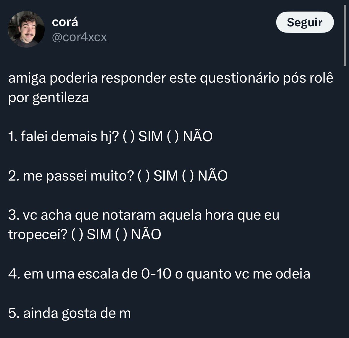 mannulves's tweet image. queimei a largada babado