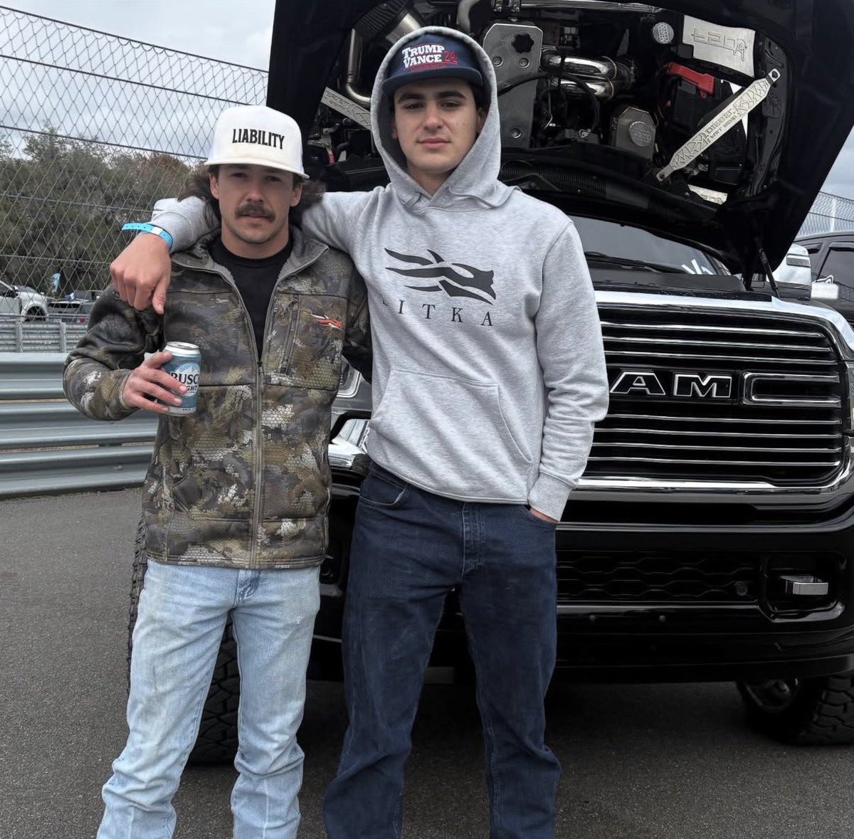 KeeganHunter190's tweet photo. Me (liability) and my boy (trump/vance β24) on the way to tear up a college town for the weekend π€ The AC is #aroundback https://t.co/z7W0mJmDyx