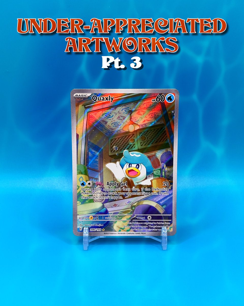 TylerSchlaht's tweet photo. Water is my favorite type and Quaxly is one of my favorite water starters, so I gotta show some love to the Illustration Rare from Paldea Evolved ๐๐ฆ
Whatโs your favorite water Pokemon card?
#paldeaevolved #quaxly #waterpokemon #pokรฉmoncards https://t.co/hrbg8qErHb