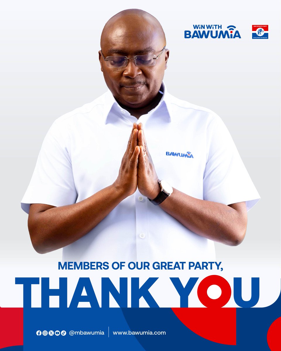 To members of our great party, Thank you 🙏.

#WinWithBawumia 
#Bawumia2028