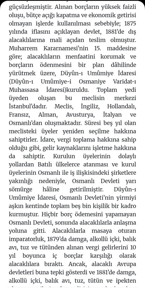 TurkPrometheus's tweet photo. @ZekeriyaKarc @NaimBaburoglu Bütün demiryolları, bütün gelir kaynakları, vergi dahil yabancı memurların Düyûn-ı Umûmiye
nin elindeydi. Topraklarında vergisini bile toplayamayan, vatandaşı dan alınan vergi ile kendisine karşı savaşın finanse edildiği devlet, devlet midir hacı? https://t.co/I9bCdbgNXa