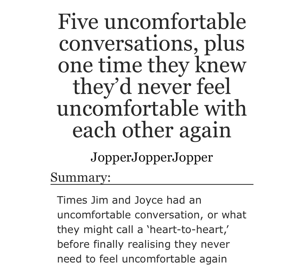 loveabout_you's tweet image. Posting this chapter in an hour! The final chapter of ‘Five Uncomfortable Conversations’

Like for a dt when I post it 🫶🏻🫶🏻🫶🏻 #jopper
