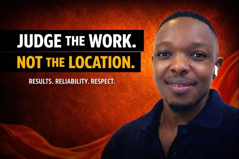 MrOmokepc's tweet photo. Judge the work. Not the location.
African talent delivers—globally. 🌍
#AfricanTalent #RemoteWork #Freelancing #GlobalWork https://t.co/J1ELeLwFvy