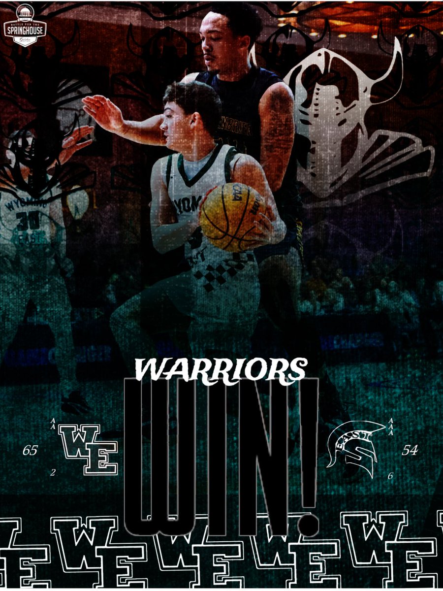 JohnPaulLusk's tweet photo. 𝐅𝐈𝐍𝐀𝐋 𝐅𝐑𝐎𝐌 𝐓𝐇𝐄 𝐆𝐑𝐄𝐄𝐍𝐁𝐑𝐈𝐄𝐑:
Class AA-No. 2 Wyoming East: 65, 
Class AAA-No. 6 Greenbrier East: 54.

Warriors victorious over the Spartans in the consolation game of the Battle for the Springhouse.

Talan Muscari lead scoring for the Warriors with 20. https://t.co/W0c1N1FmYO