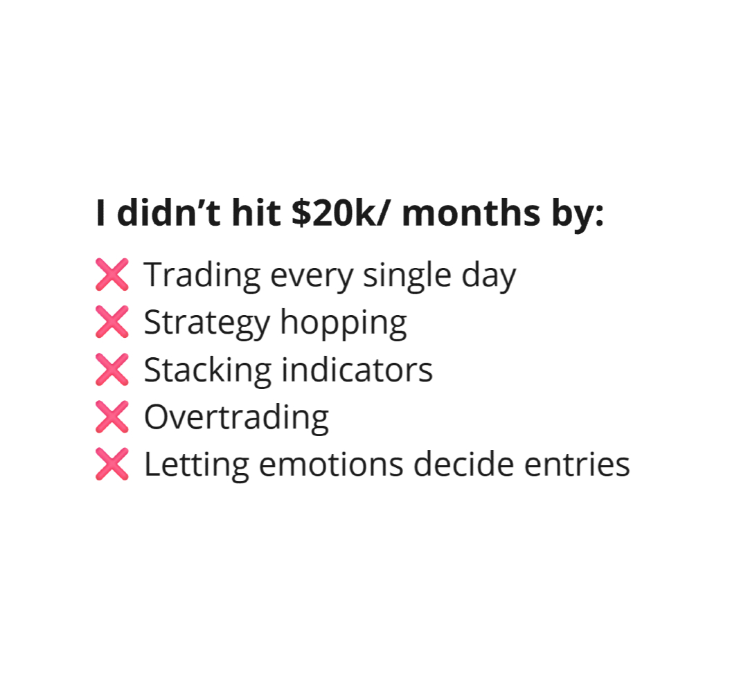 MikeTradesDaily's tweet photo. Most traders think more trades = more money.
That mindset is exactly why they stay stuck.

Consistency didn’t come from doing more.
It came from doing less, but doing it right.

I trade specific sessions only.
I follow a simple, repeatable framework.
I let price do the talking and wait for high-probability setups.

Less trades. Less stress. More consistency.

👉 Comment FRAMEWORK and I’ll DM you the link to my free Skool group. Inside you’ll find my exact framework.