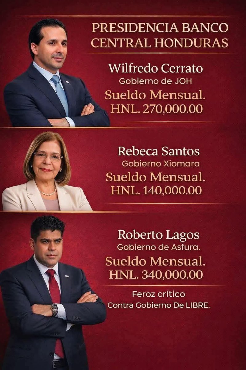 Siempre diferentes.
Doña Rebeca Santos se bajó el salario. El economista de TVC se lo subió.