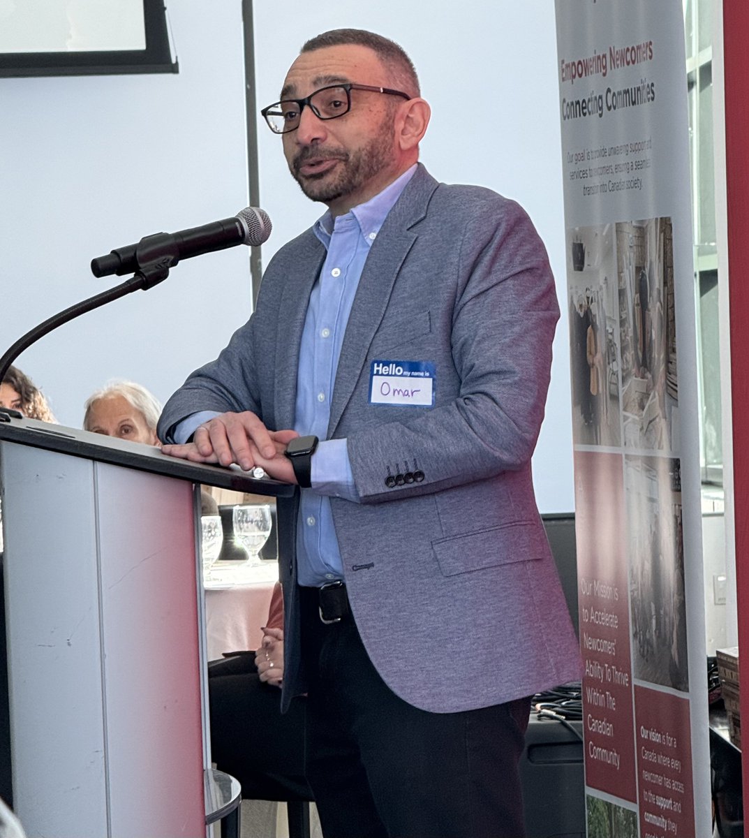 carolynhparrish's tweet photo. Pleasant visit to Syrian Canadian Foundation’s 10th anniversary. Former Minister Omar Alghabra spoke, including a phone call from former PM Trudeau who welcomed 25,000 Syrian refugees to Canada. 8 awards given to those who helped Syrians relocate and find jobs. Amazing stories. https://t.co/rNZB85CrKO