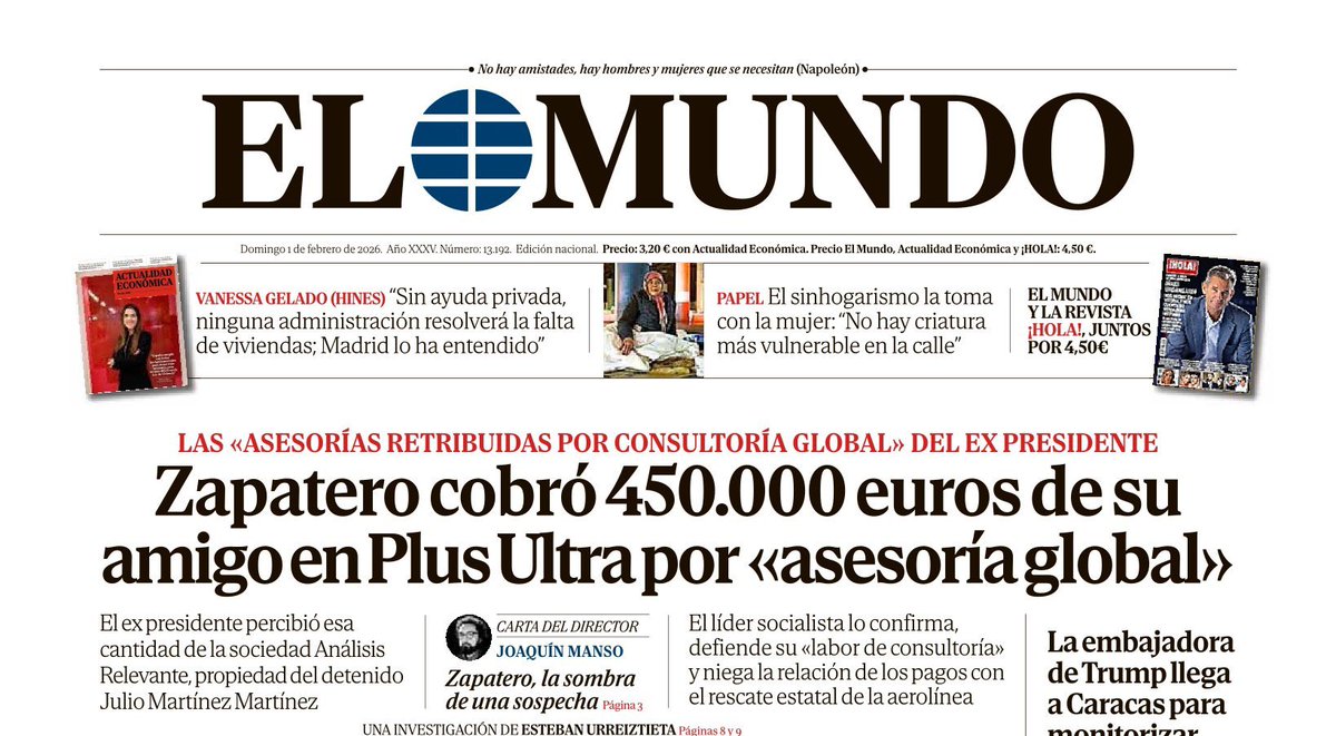 pmanglano's tweet image. Esto funciona así:

1. Plus Ultra contrata a Martínez de asesor.

2. Martínez contrata a Zapatero de asesor.

3. Zapatero presiona para que se rescate a Plus Ultra.

4. Plus Ultra es rescatada con 53M€.

5. Martínez cobra de Plus Ultra.

6. Zapatero cobra 450.000€ de Martínez.