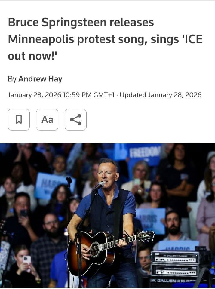 HomelandEurope's tweet image. 🇺🇲 BRUCE SPRINGSTEEN AGITATES AGAINST THE REMOVAL OF ILLEGAL ALIENS! 🙄 
He should be arrested and indicted for this! And placed among his beloved illegal aliens pending trial.