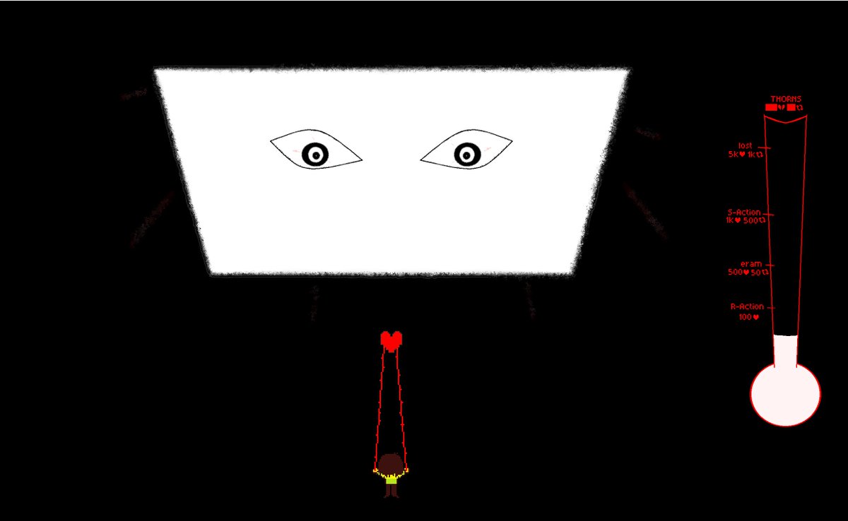 hey. you know those ship artists who have a 'kissing meter' where at a certain number of likes they'll draw too characters kissing?

lets do that but with kris torture.
#DELTARUNE