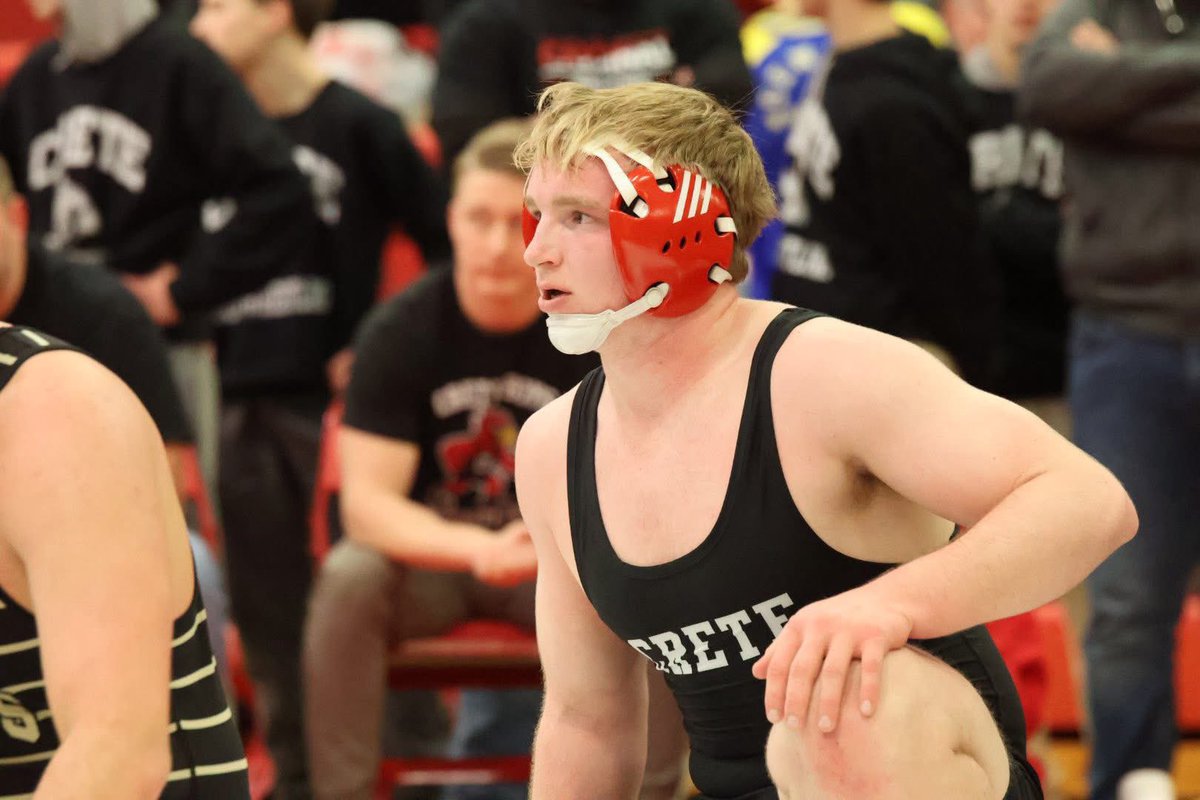A special congrats to <a href="/BrodyMattox2008/">Brody Mattox</a> for winning the Central conference 215 pound championship today! He’s Crete’s first champion since 2022. Go Cards!