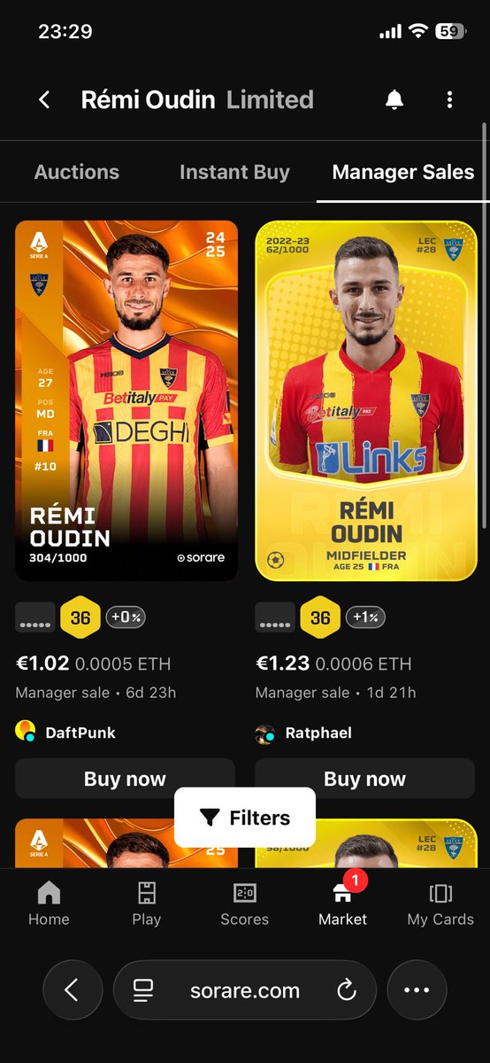 **Rémi Oudin on the verge of a surprise move to the Chinese Super League?**  

According to emerging reports, 29-year-old French attacking midfielder Rémi Oudin, currently strongly linked to china there will be more transfer info in upcoming days
#sorare #transfer #china