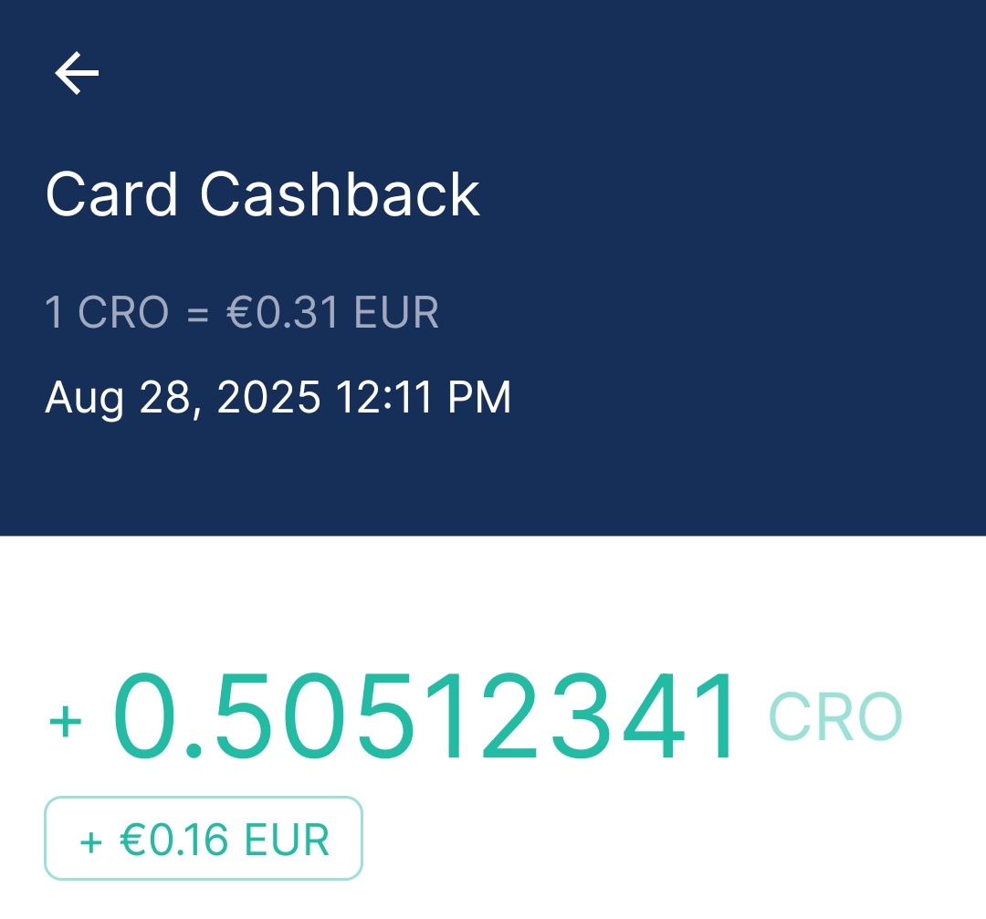 CoinBaron's tweet photo. Positive note for the #CROfam

Today you are getting 5X more CRO cashback on your @cryptocom Visa Card compared to 5 months ago!